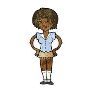 cartoon woman with hands on hips N138