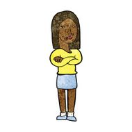 cartoon woman with folded arms N19