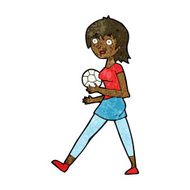 Cartoon Soccer Girl N12