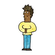 cartoon nervous man N103