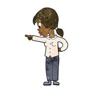 cartoon enthusiastic woman pointing N7
