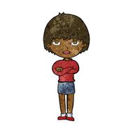 cartoon woman with crossed arms N30