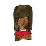 cartoon girl with folded arms N6