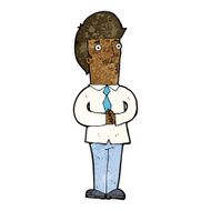 cartoon nervous man N104