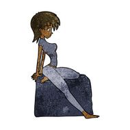 cartoon pin up pose girl N7