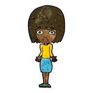 cartoon woman shrugging shoulders N305