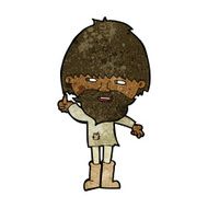 cartoon hippie man in wellington boots N7