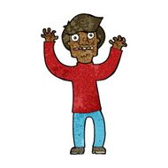 cartoon terrified man N176
