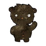 cartoon waving black bear N28