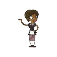 cartoon woman in maid costume N6