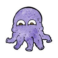 cartoon alien squid face N19