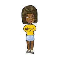 cartoon woman with crossed arms N31