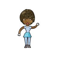 cartoon waving woman N90