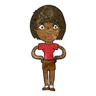 cartoon worried woman N51