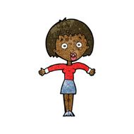 cartoon woman shrugging shoulders N307