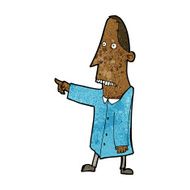 cartoon ugly man pointing N7