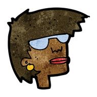 cartoon female face with glasses N6