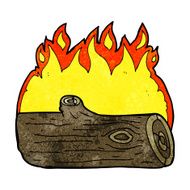 cartoon burning log N3