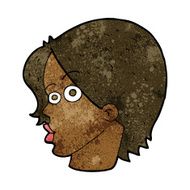 cartoon female face N91