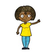 cartoon happy woman pointing N40