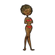 cartoon retro woman in bikini N7