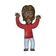 cartoon hippie man waving arms N5