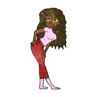cartoon attractive woman looking surprised N7