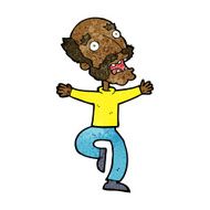 cartoon old man having a fright N6