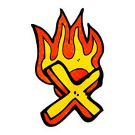 cartoon flaming letter N57