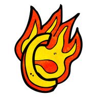 cartoon flaming letter N58