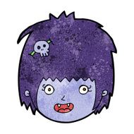 cartoon happy vampire girl face N6