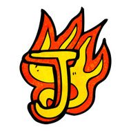 cartoon flaming letter N59