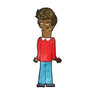cartoon bored man shrugging shoulders N7