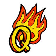 cartoon flaming letter N60