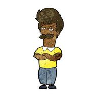 cartoon mustache muscle man N7