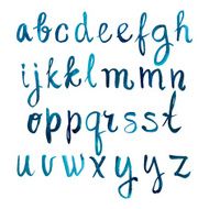 Colorful watercolor aquarelle font type handwritten hand drawn doodle abc N3