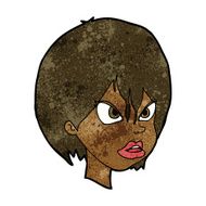 cartoon annoyed woman N124