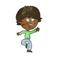 cartoon happy waving boy N14