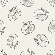 orange doodle seamless pattern background N6