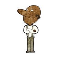 cartoon old man with folded arms N7