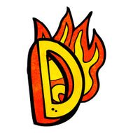 cartoon flaming letter N67