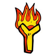 cartoon flaming letter N68