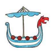 Cartoon Viking Ship N25