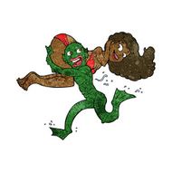 cartoon swamp monster carrying girl in bikini N7