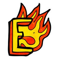 cartoon flaming letter N71