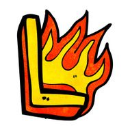 cartoon flaming letter N72