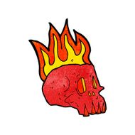 Cartoon Flaming Skull N35