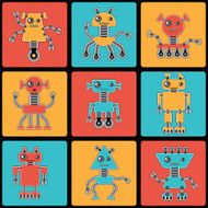 Cartoon robots seamless pattern N2