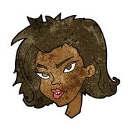 cartoon female face N92