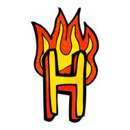 cartoon flaming letter N75